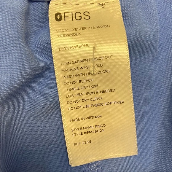 Figs Men Blue Straight Leg Scrub Pants XL - Picture 5 of 6
